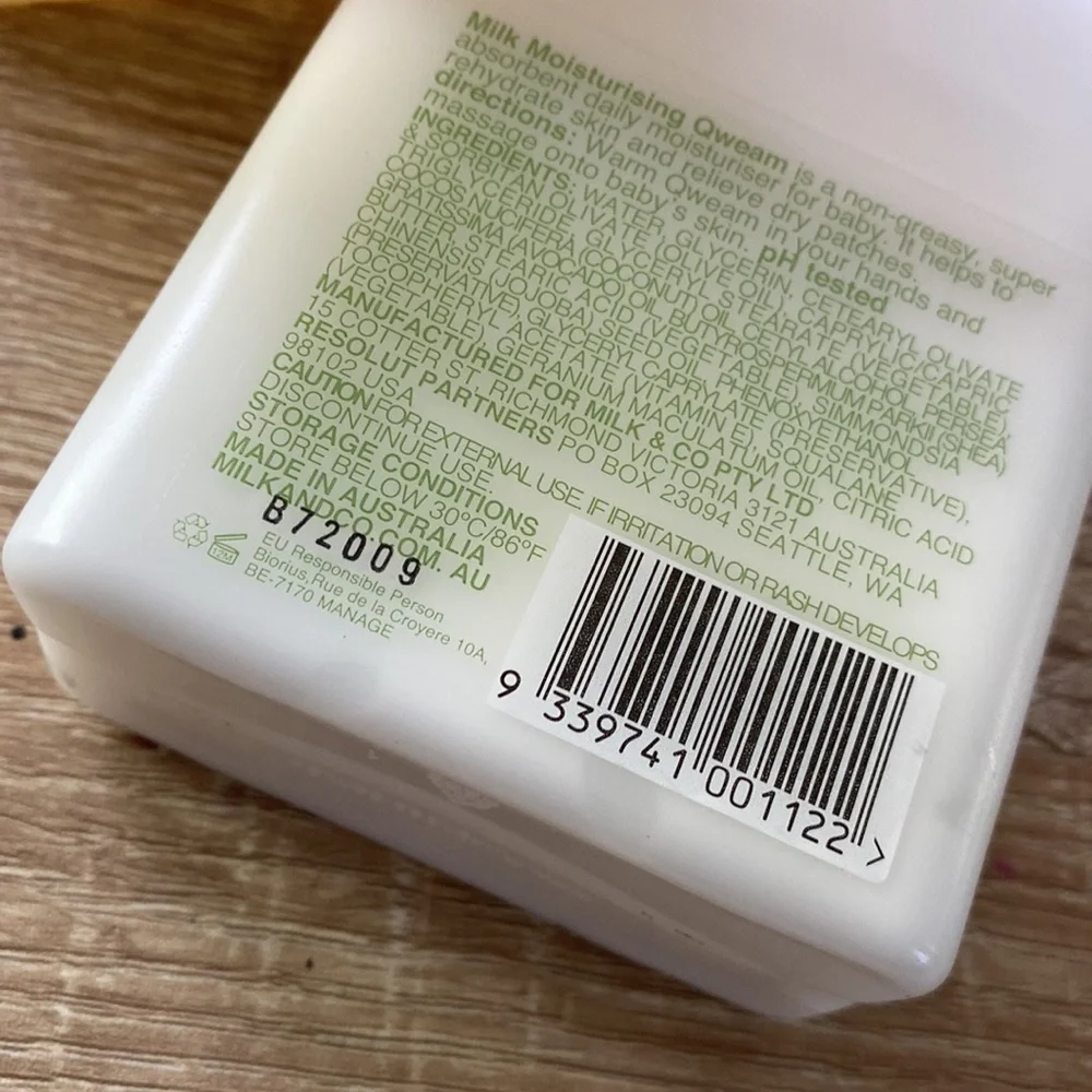 Milk & co‎ baby wash and cream NEW 95% naturally derived moisturizer & soap